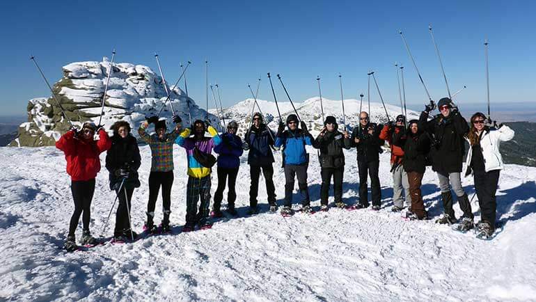 Actividades en la nieve. Raquetas de nieve.