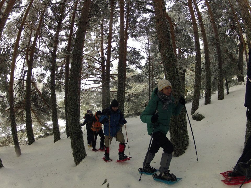 Actividades en la nieve. Excursión en raquetas de nieve nocturna.