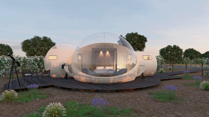 Glamping Madrid: habitación bubble